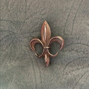 Vintage Pastelli Signed Silver Tone Fleur-de-Lis Brooch